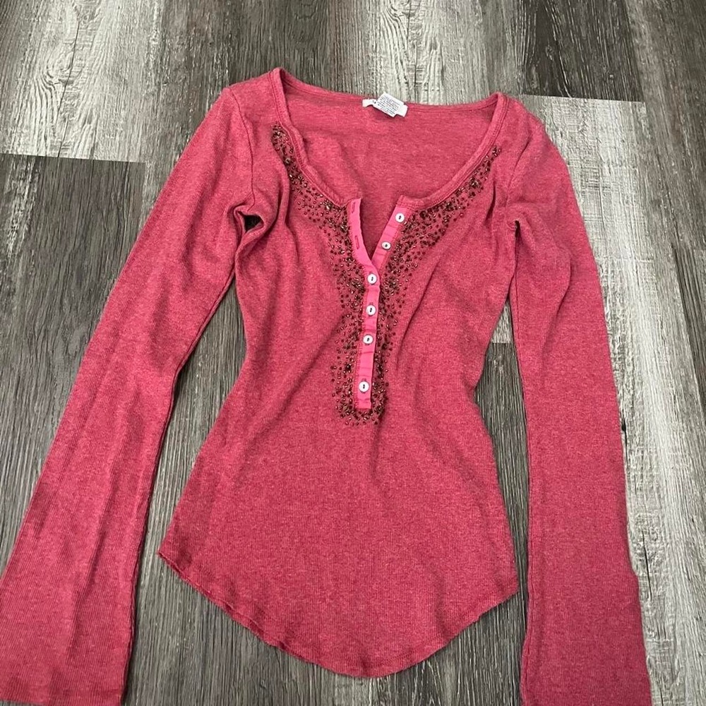 Y2K Red Long sleeve top
